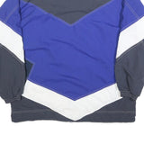 MAKA SPORT Mens Blue & Grey Zip Jacket M Polyester Blend Colourblock Casual