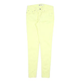 LEVI'S Womens Slim Yellow Cotton Blend Trousers W28 L30 Zip Closure Skinny Fit