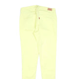 LEVI'S Womens Slim Yellow Cotton Blend Trousers W28 L30 Zip Closure Skinny Fit