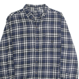 CHAPS Mens Blue & White Check Shirt L Cotton Button Down Retro Casual