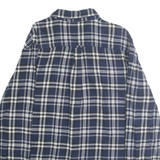 CHAPS Mens Blue & White Check Shirt L Cotton Button Down Retro Casual