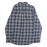 CHAPS Mens Blue & White Check Shirt L Cotton Button Down Retro Casual