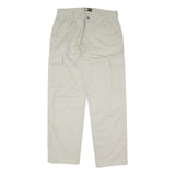 Beige Mens Cotton Blend Regular Cargo Trousers W34 L30 Work Utility Zip