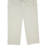 Beige Mens Cotton Blend Regular Cargo Trousers W34 L30 Work Utility Zip