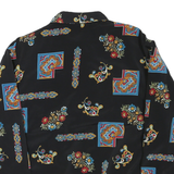 GW Mens Black Polyester Blend Floral Geometric Zip Jacket M Stylish Lightweight