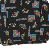 GW Mens Black Polyester Blend Floral Geometric Zip Jacket M Stylish Lightweight