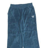 TRUE RELIGION Womens Joggers Blue S W28 L30 Relaxed Wide-Leg Cotton Blend Soft