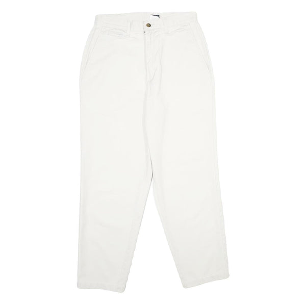 DOCKERS Womens Cotton White Classic Straight Trousers Closure Zip Size W28 L28