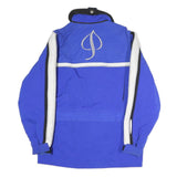 PHENIX Womens Blue & White Zip Jacket S Polyester Blend Logo Embroidered