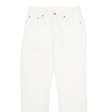 LEVI'S 501 BIG E Womens Jeans White Classic Straight Denim W25 L28 Raw Hem