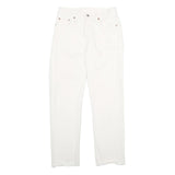 LEVI'S 501 BIG E Womens Jeans White Classic Straight Denim W25 L28 Raw Hem