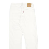 LEVI'S 501 BIG E Womens Jeans White Classic Straight Denim W25 L28 Raw Hem