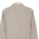 HEALTH Womens Beige Wool Blend Jacket S Plain Classic Button Closure