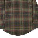 WOLVERINE Mens Green Brown Plaid Shirt L Cotton Blend Casual Button-Down
