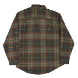 WOLVERINE Mens Green Brown Plaid Shirt L Cotton Blend Casual Button-Down