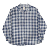 RED HEAD Mens Blue & White Check Shirt 2XL Long Sleeve Cotton Casual Workwear