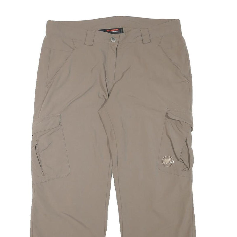 MAMMUT Womens Regular Fit Beige Cargo Trousers W34 L28 Outdoor Zip Closure