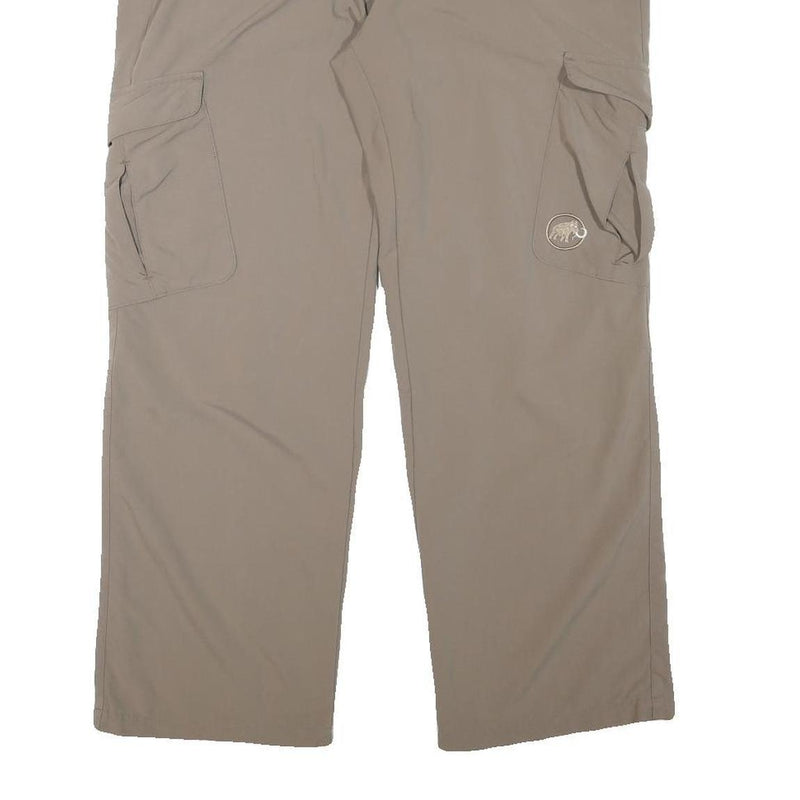 MAMMUT Womens Regular Fit Beige Cargo Trousers W34 L28 Outdoor Zip Closure