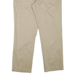 TOMMY HILFIGER Mens Cotton Blend Beige Slim Zip Trousers W35 L28 Classic Casual