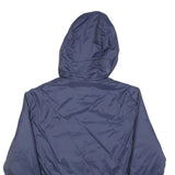 ZARA Mens Blue Hooded Jacket L Polyester Plain Lightweight Zip Casual