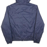 ZARA Mens Blue Hooded Jacket L Polyester Plain Lightweight Zip Casual