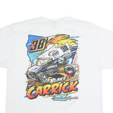 GILDAN Mens White Blake Carrick Racing Graphic T-Shirt XL Short Sleeve Crew Neck