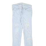 LEVI'S Womens Jeans Blue Slim Skinny Denim Light W25 L28 Distressed Zip