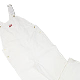 DICKIES Mens White Cotton Blend Classic Dungarees L W40 L28 Workwear