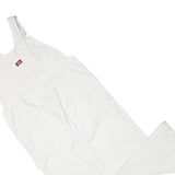 DICKIES Mens White Cotton Blend Classic Dungarees L W40 L28 Workwear