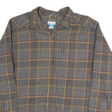 COLUMBIA Mens Grey Brown & Yellow Check Shirt XL Cotton Blend Long Sleeve Casual