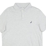 NAUTICA Mens Grey Short Sleeve Slim Fit Polo Shirt M Cotton Blend Casual