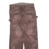 DICKIES Mens Regular Fit Brown Denim Jeans Zip Closure W34 L29 Workwear Utility