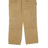 DICKIES Mens Regular Fit Beige Cotton Blend Zip Closure Jeans W32 L30 Workwear