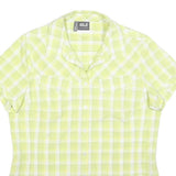 JACK WOLFSKIN Womens Green & White Check Shirt UK 16 Lightweight Outdoor Casual