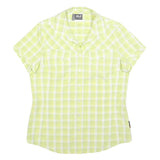JACK WOLFSKIN Womens Green & White Check Shirt UK 16 Lightweight Outdoor Casual