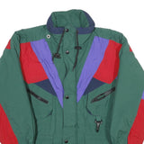 JONATHAN STONE Mens Green Red Purple Colourblock Nylon Jacket S Outdoor Zip