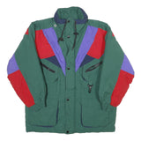 JONATHAN STONE Mens Green Red Purple Colourblock Nylon Jacket S Outdoor Zip