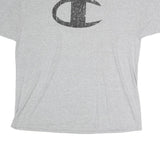 CHAMPION Mens Grey XL Cotton T-Shirt Short Sleeve Crew Neck Large Logo Print