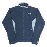 THE NORTH FACE Womens Blue & Light Blue Zip Up Fleece Jacket L Polyester Outdoor