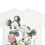 DISNEY Womens White Mickey Mouse & Minnie Mouse Graphic T-Shirt XL Short Sleeve