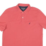 NAUTICA Mens Coral Pink Polo Shirt M Classic Fit Cotton Blend Short Sleeve