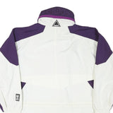 HELLY HANSEN Womens Purple & White Outdoor Jacket S Polyester Blend Zip Pocket