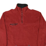 Mens Red Polyester Blend Pullover Jumper Half Zip Size XL Warm Casual Outdoor