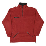 Mens Red Polyester Blend Pullover Jumper Half Zip Size XL Warm Casual Outdoor