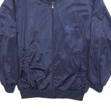 ASICS Womens Navy Blue Zip Track Jacket L Polyester Sportswear