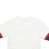 FILA Womens White Navy & Red Graphic T-Shirt XS Short Sleeve Crew Neck Crop