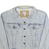 LEVI'S Mens Blue Denim Jacket S Cotton Button Front Classic Vintage Style