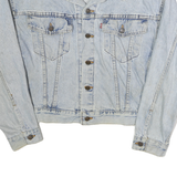 LEVI'S Mens Blue Denim Jacket S Cotton Button Front Classic Vintage Style