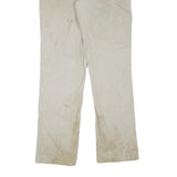 CARHARTT Mens Regular Fit Cotton Blend Beige Trousers W33 L31 Workwear Zip