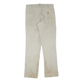 CARHARTT Mens Regular Fit Cotton Blend Beige Trousers W33 L31 Workwear Zip